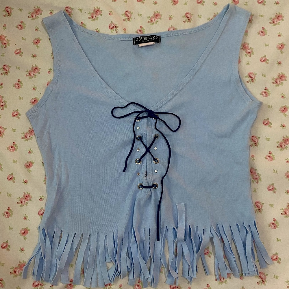 y2k lace up tank